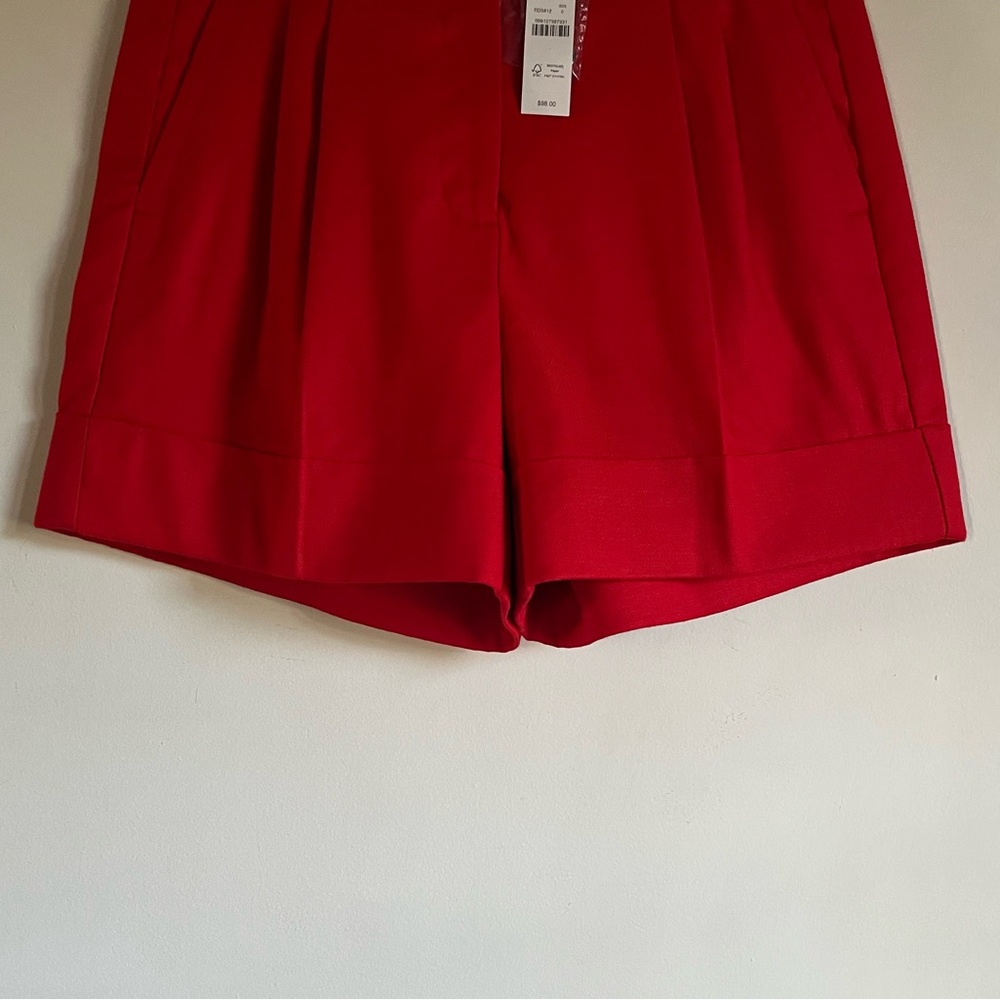 NEW J Crew Remi Short in Stretch Linen Blend Red Size 0 $98 Retail and Sold Out - Picture 4 of 12